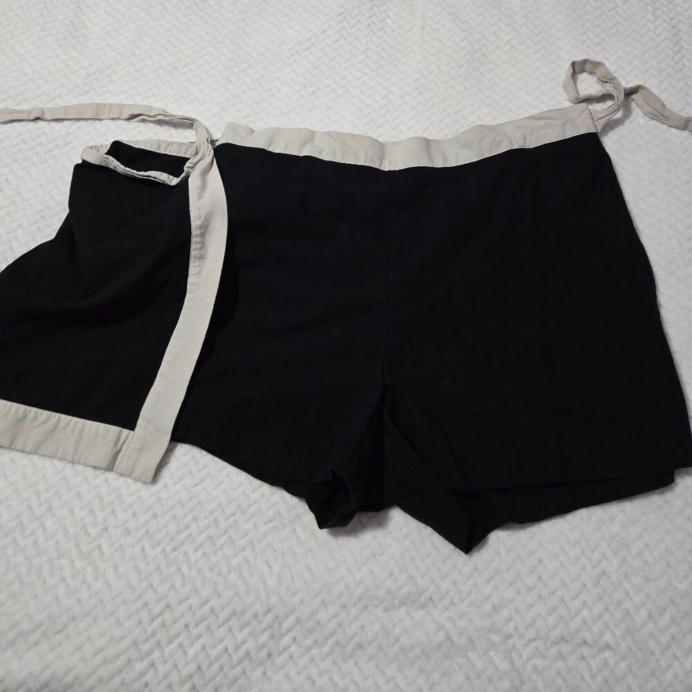 Ava and Viv Black and Tan Mini Wrap Skort